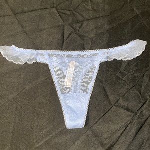 Victorias Secret Light Blue Lace w/ Ruffle Size Medium New W Tag FREE SHIPPING